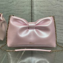 디올 보우 리본 백 미디엄 램스킨 핑크 M0714OUQO_M900
