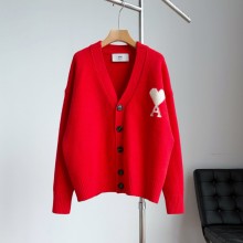 아미 하트 에이 로고 니트 가디건 남여공용 E26UKC365KN0135  H