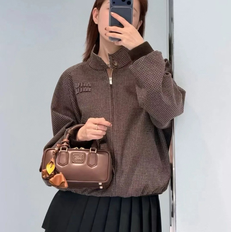 미우미우 하운즈투스 라이닝 리버서블 봄버 재킷 ML1400  D