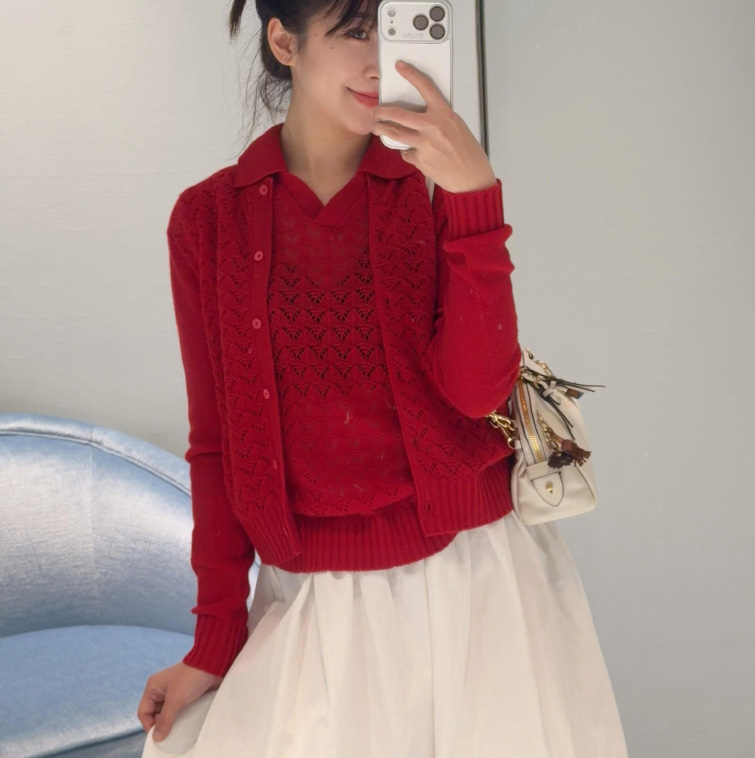 미우미우 레이스 효과 캐시미어 가디건 MMF01N  H