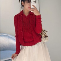 미우미우 레이스 효과 캐시미어 가디건 MMF01N  H