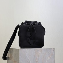 생로랑 스몰 모노그램 나일론 버킷백 블랙 793238