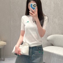 디올 클로버 울 니트 피티드 스웨터 화이트 624S24A2103  H