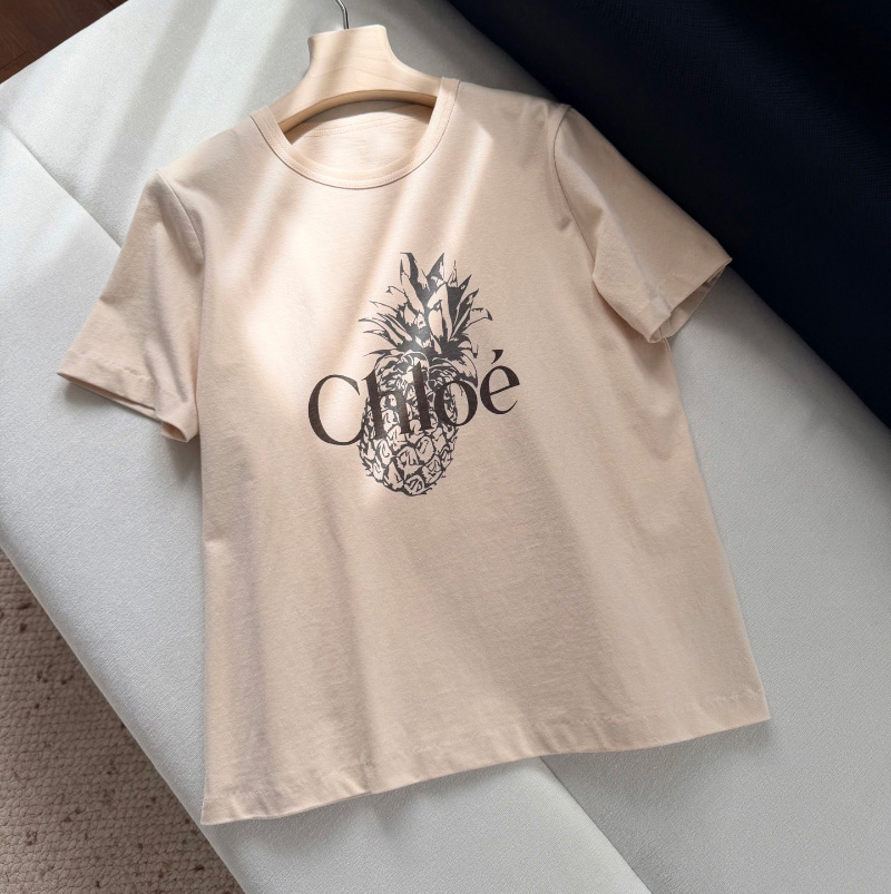 끌로에 크림 파인애플 그래픽 티셔츠 CH25AJH11170  H