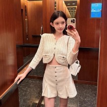 샤넬 26C 크루즈 크롭 가디건 니트 CC로고 버튼 코튼 2컬러 P81098  H