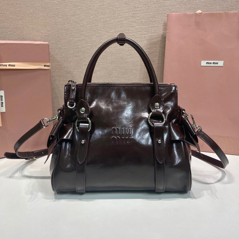 미우미우 빅리본장식 탈부착 조절식 토트백 5BA327