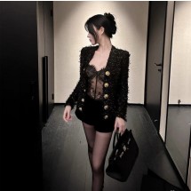 발망 에지 투 에지 트위드 재킷 EF1SK048KB19  H