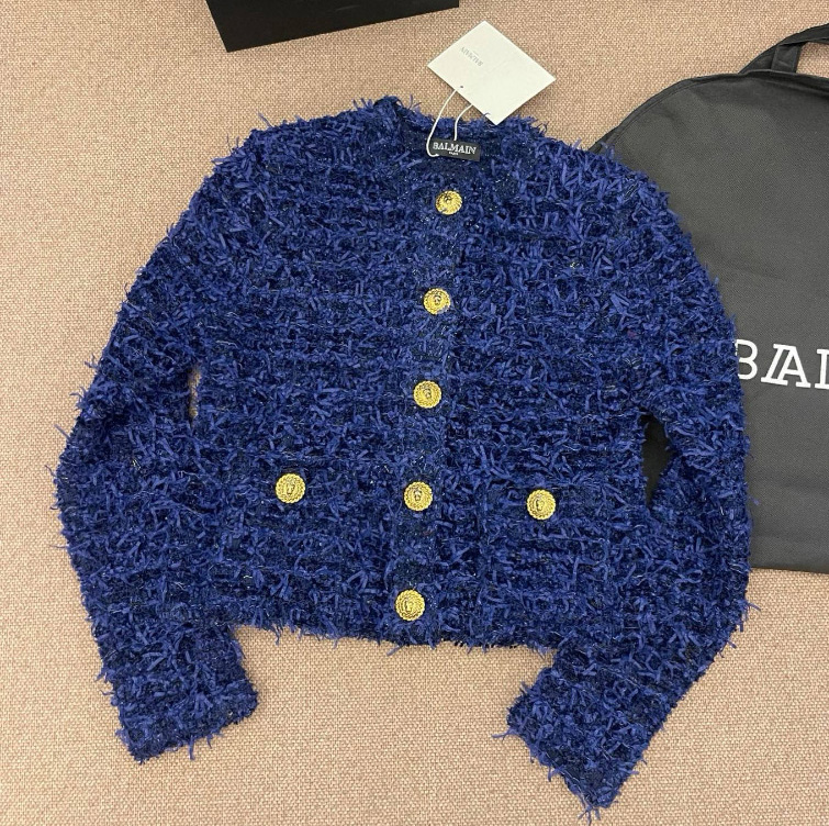 발망 FW24 트위드 사자머리 패드 숏코트 2컬러  H