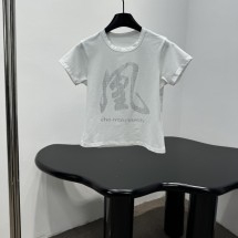 알렉산더왕 SS26 오리지널 핫픽스 컷팅 라운드넥 반팔 여성 티셔츠 1CC2261308100  H