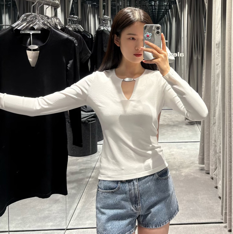 알렉산더왕 26SS  V넥 크리스탈 풀오버 2컬러 1KC1261095001  H