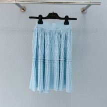 디올 플레어 미니 스커트 치마 크로셰 블루 624J23A5007  H