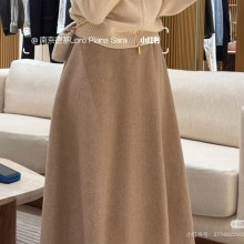 로로피아나 모노크롬 스커트 캐시미어 시나몬 롤 멜란지 FRW0015-B5WC  H