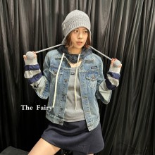 미우미우 후드 데님 자켓 블루종 GWB305  H