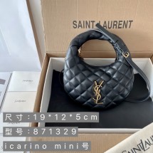 생로랑 미니 백 슬림핏 램스킨 블랙  871329