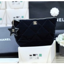 샤넬 스몰 케이스 벨벳 나일론 블랙 AP4847