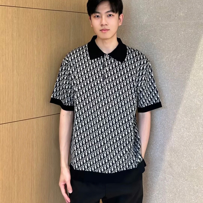 디올 오블리크 코튼 자카드 폴로 셔츠 카라티셔츠 2컬러 293M832AT396  H