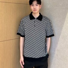 디올 오블리크 코튼 자카드 폴로 셔츠 카라티셔츠 2컬러 293M832AT396  H