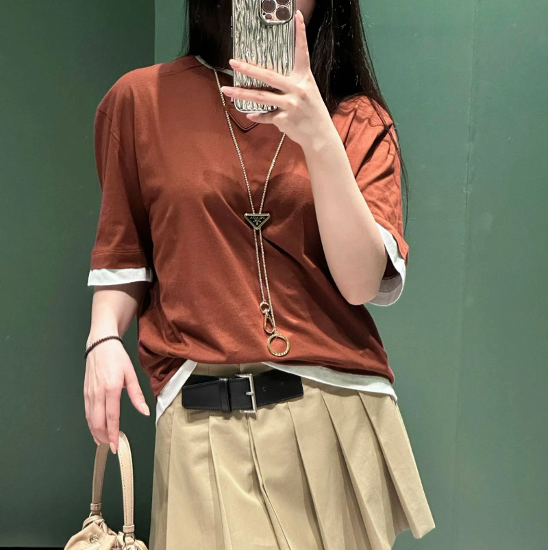 프라다 코튼 저지 티셔츠 3547B-15ZG  H