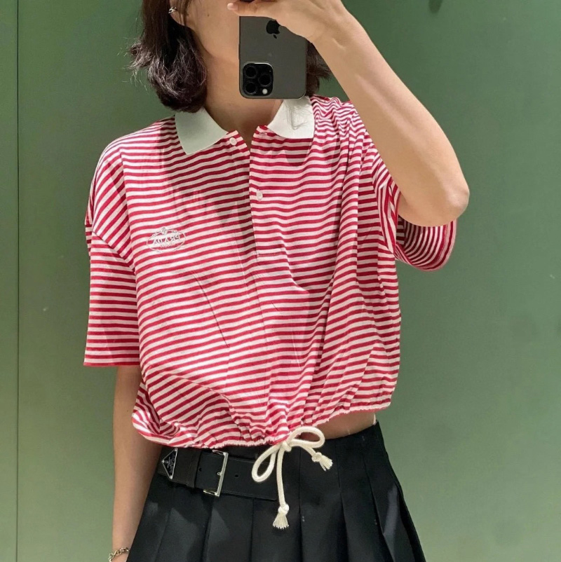 프라다 스트라이프 저지 폴로 셔츠 3558BR 16ZU F0011 S OOO  H