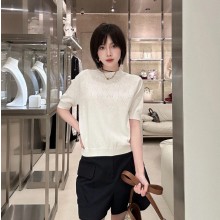 구찌 GG 코튼 크루넥 여성 반팔티셔츠 화이트 820703  H