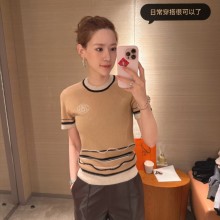 에르메스 26년 엑스 반팔 캐시미어 스웨터 2컬러  H6E2645D4JU40  H