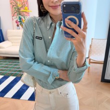 미우미우 체크 패턴 포플린  셔츠 MK1842SOOO  H