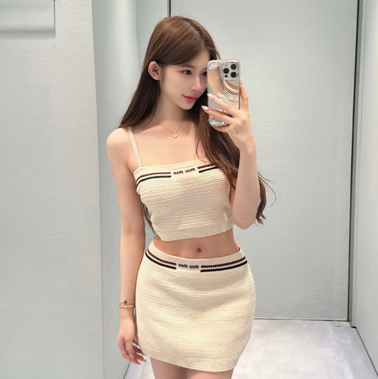 미우미우 코튼 니트 탑 MMV284  H