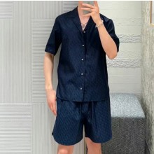 디올 오블리크 반팔셔츠 바지 네이비 블루 483C568A5231  D