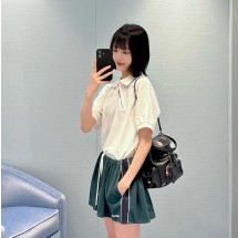 미우미우 비대칭 지퍼 폴로 셔츠 MJNA03SOOO  D