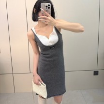 미우미우 캐시미어 탱크 드레스 MMA921  D