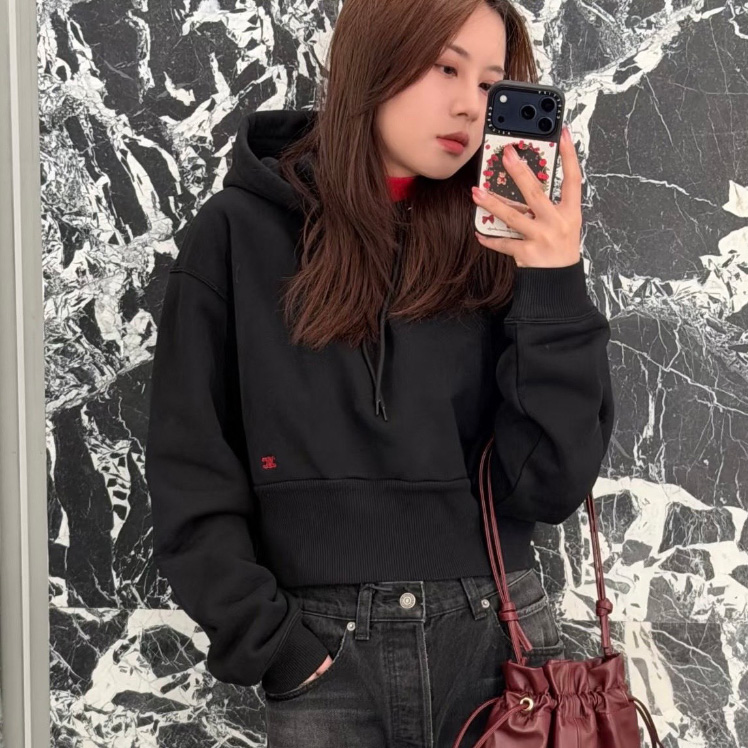 셀린느 후드티 루즈핏 블랙 체리 RY0OL1233.GDX7  D