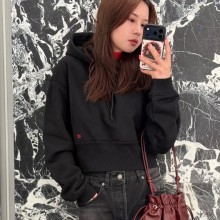 셀린느 후드티 루즈핏 블랙 체리 RY0OL1233.GDX7  D