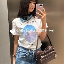 아크네 스튜디오 로고 프린트 티셔츠 AL0544AEG  H