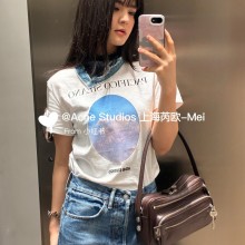 아크네 스튜디오 로고 프린트 티셔츠 AL0544AEG  H