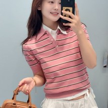 미우미우 버튼 플라켓 폴로 티셔츠 MMLB35  H