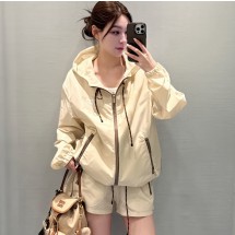 미우미우 테크니컬 패브릭 블루종 자켓 바닐라 ML1055  D