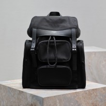 생로랑 남자 백팩 에코닐 부드러운 가죽 블랙 437110