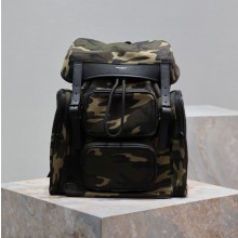 생로랑 남자 백팩 에코닐 부드러운 가죽 카키 437110