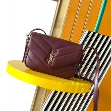 생로랑 마텔라세 양가죽 루루 장난감 크로스바디 와인 873156