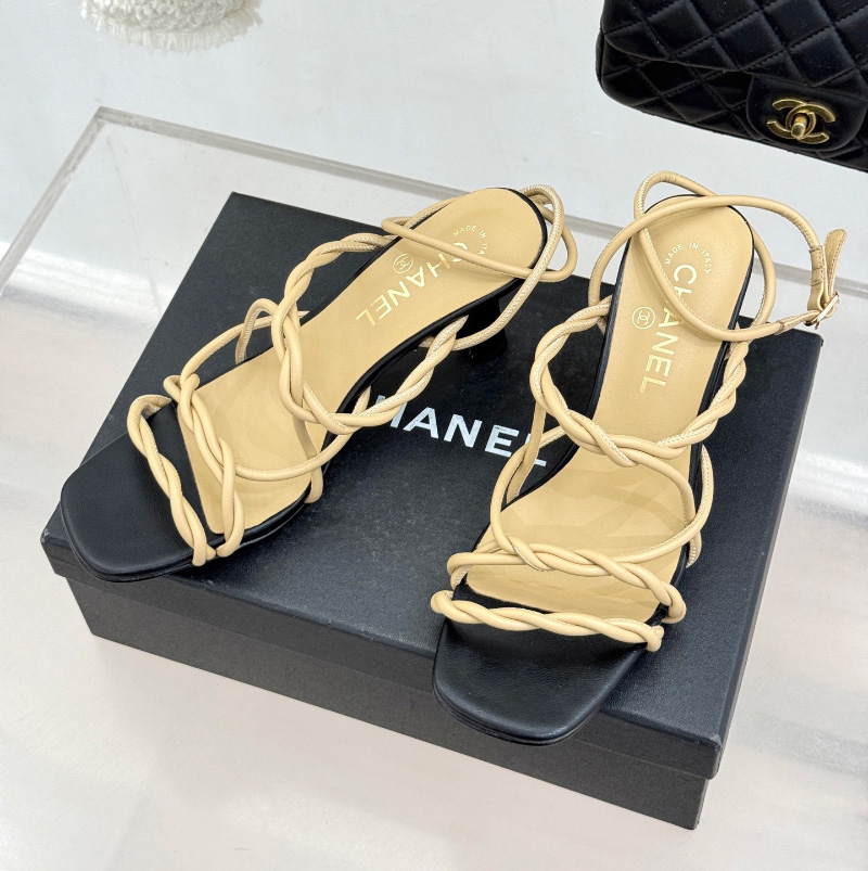 샤넬 26SS CC 로고 스트랩 레더 하이힐 샌들 5컬러 G47172