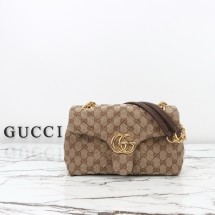구찌 GG 마몬트 스몰 숄더백 S 브라운 캔버스 855371