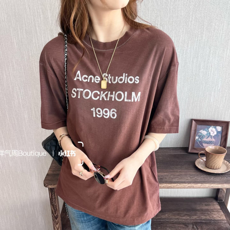 아크네 스튜디오 26SS 로고 프린트 티셔츠 2컬러 공용 CL0196 ADN  H