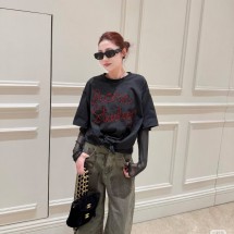 아크네 스튜디오 26SS 레이어드 로고 티셔츠 블랙 CL0422 228  H