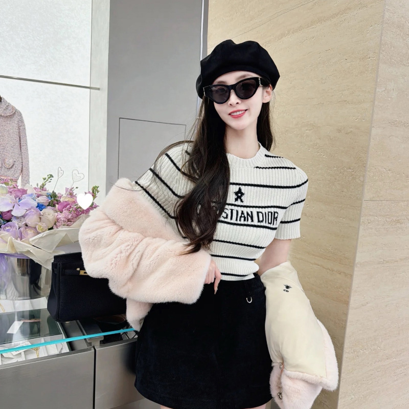 디올 디몬트 여성 마리니에르 반소매 니트 614S15A7300  D