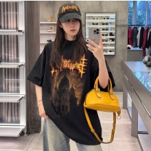 발렌시아가 여성 발렌시아가 블랙 반팔 티셔츠 850990TUVE41000  D