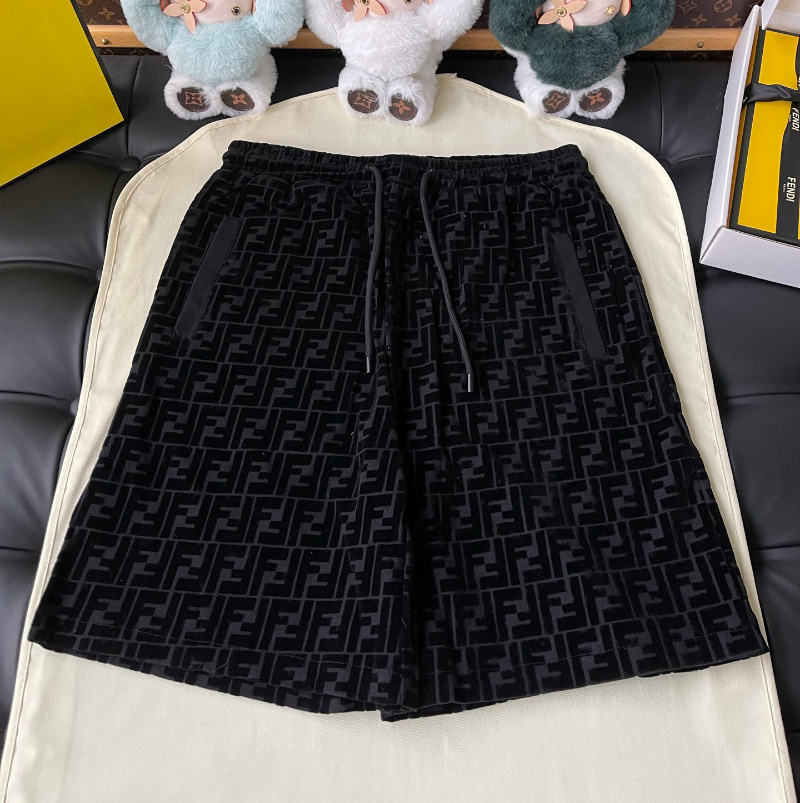 펜디 버뮤다 반바지 정규 핏 블랙 FB0689A7D5F0ABB  D