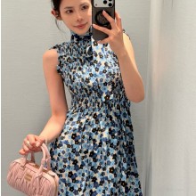 미우미우 크레이프 드 쉬니 미니 드레스 MF6209  D