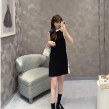 디올 민소매 버튼 장식 드레스  544R32A5005  H