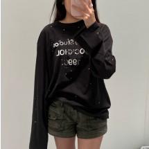 아크네스튜디오 롱슬리브 티셔츠 메탈릭 프린트 남여공용 2컬러  CL0416-900  H