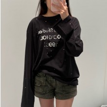 아크네스튜디오 롱슬리브 티셔츠 메탈릭 프린트 남여공용 2컬러  CL0416-900  H